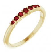 14K Yellow Mozambique Garnet Stackable Ring