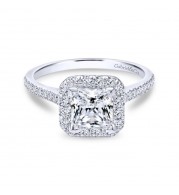 Gabriel & Co. 14k White Gold Contemporary Halo Engagement Ring