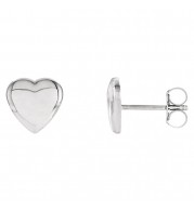 Stuller Sterling Silver Heart Stud Earrings