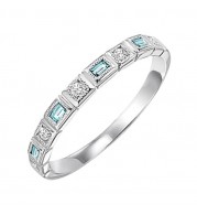 Gems One 10Kt White Gold Diamond (1/10Ctw) & Blue Topaz (1/6 Ctw) Ring