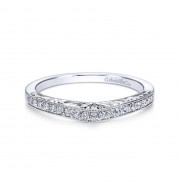 Gabriel & Co. 14k White Gold Victorian Curved Wedding Band