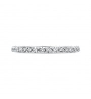Shah Luxury 14K White Gold Round Diamond Half-Eternity Wedding Band