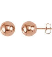 14K Rose 8 mm Ball Earrings