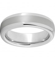Serinium Domed Band with a 3mm Laser Satin Center