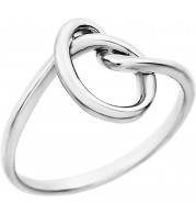 14K White Knot Design Ring