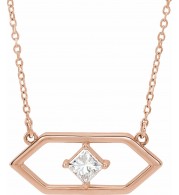 14K Rose 1/4 CTW Diamond Geometric 18 Necklace