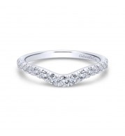 Gabriel & Co. 14k White Gold Contemporary Curved Wedding Band
