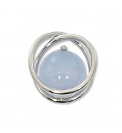 Carla Sterling Silver Continuous Circle Blue Chalcedony Pendant