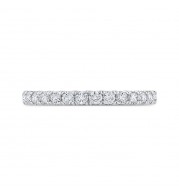 Shah Luxury 14K White Gold Round Diamond Half-Eternity Wedding Band