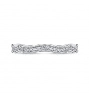 Shah Luxury 14K White Gold Round Diamond Wedding Band