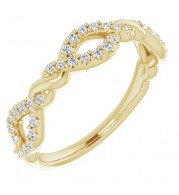 14K Yellow 1/5 CTW Diamond Twisted Anniversary Band