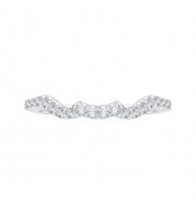 Shah Luxury 14K White Gold Round Diamond Half-Eternity Wedding Band