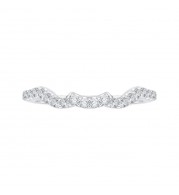 Shah Luxury 14K White Gold Round Diamond Half-Eternity Wedding Band