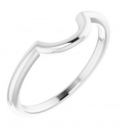 14K White Matching Band for 6.5 mm Engagement Ring