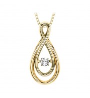 Gems One 14KT Yellow Gold & Diamond Rhythm Of Love Neckwear Pendant  - 1/10 ctw