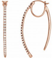 14K Rose 1/2 CTW Diamond Hoop Earrings