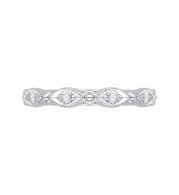 Shah Luxury 14K White Gold Round Diamond Wedding Band