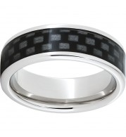 Serinium Pipe Cut Band with Black Carbon Fiber Inlay