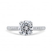 Shah Luxury 14K White Gold Diamond Engagement Ring (Semi-Mount)