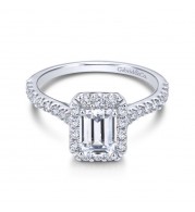 Gabriel & Co. 14k White Gold Contemporary Halo Engagement Ring