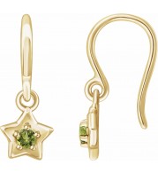 14K Yellow 3 mm Round August Youth Star Birthstone Earrings