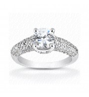 14k White Gold Diamond Semi-Mount Fancy Engagement Ring