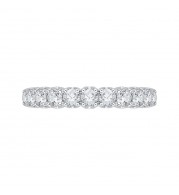 Shah Luxury 14K White Gold Round Diamond Euro Shank Wedding Band