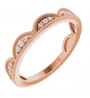 14K Rose 1/8 CTW Diamond Stackable Ring