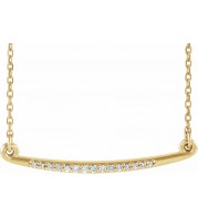 14K Yellow .05 CTW Diamond Curved Bar 16-18 Necklace