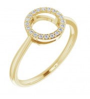 14K Yellow 1/10 CTW Diamond Circle Ring