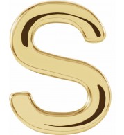 14K Yellow Single Initial S Earring