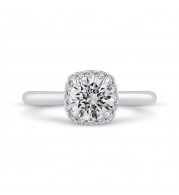 Shah Luxury 14K White Gold Diamond Engagement Ring (Semi-Mount)