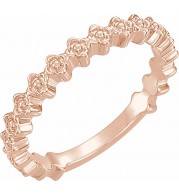 14K Rose Clover Stackable Ring