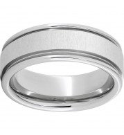 Serinium Rounded Edge Band with Cross Satin Finish