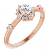 14K Rose 3/8 CTW Diamond Ring