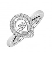 Gems One 10KT White Gold & Diamond Rhythm Of Love Fashion Ring  - 1/5 ctw