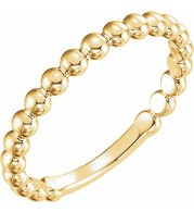 14K Yellow 2.5 mm Stackable Bead Ring