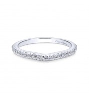 Gabriel & Co. 14k White Gold Contemporary Curved Wedding Band