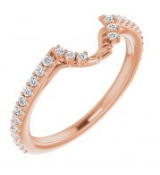 14K Rose 1/4 CTW Diamond Matching Band