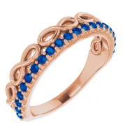 14K Rose Blue Sapphire Infinity-Inspired Stackable Ring