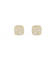 Henri Daussi 18k Yellow Gold Diamond Stud Earrings