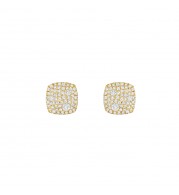 Henri Daussi 18k Yellow Gold Diamond Stud Earrings