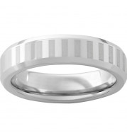 Serinium Beveled Edge Band with Laser Engraved Stripes
