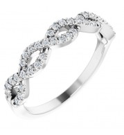 14K White 1/6 CTW French-Set Twist-Style Diamond Anniversary Band