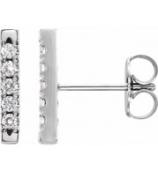 Platinum 1/8 CTW Diamond French-Set Bar Earrings