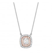 Henri Daussi Rose Platinum Diamond Pendant