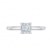 Shah Luxury 14K Two-Tone Gold Princess Cut Diamond Solitaire Engagement Ring (Semi-Mount)