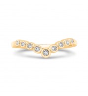 Shah Luxury 14K Yellow Gold Diamond Contour Band