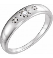 14K White .05 CTW Diamond Starburst Ring