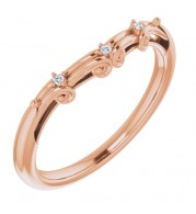 14K Rose .02 CTW Diamond Matching Band